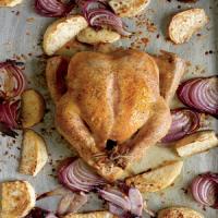 Roasted Chicken with Celery Root and Onion_image