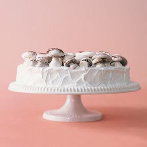 Frosted Fruitcake with Meringue Mushrooms_image