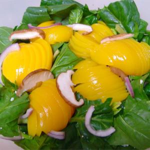 Spinach Pear Salad with Warm Vinaigrette_image