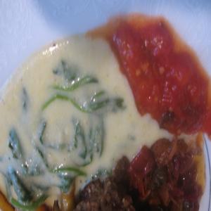 Spinach Polenta With Balsamic Tomatoes_image