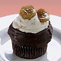 Gilbert Ganache-fried Cupcakes: Chocolate Seltzer Cupcakes with Ganache, Banana Frosting, and Caramelized Banana_image