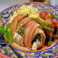Creamy Stuffed Chicken Wrapped in Applewood Smoked Bacon #RSC image