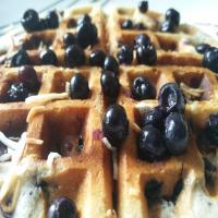 Lemon and Blueberry Waffle With Toasted Coconut Topping_image