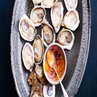 Oysters on the Half Shell with Vinegar Sauce image