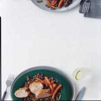 Mustard-Crusted Pork with Carrots and Lentils image