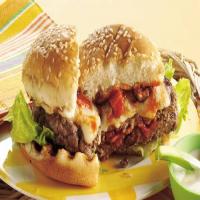 Grilled Stuffed Pizza Burgers image