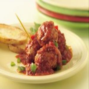 Slow-Cooker Meatballs with Roasted Red Pepper Sauce_image