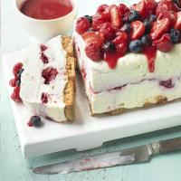 White chocolate berry cheesecake image