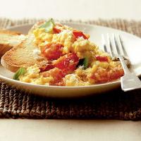 Tomato, basil & Parmesan scrambled eggs image