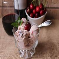 Red Wine Ice Cream with Walnuts and Cherries_image
