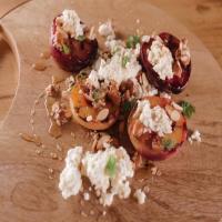 Grilled Stone Fruit with Farmer's Cheese and Spiced Honey Almonds image