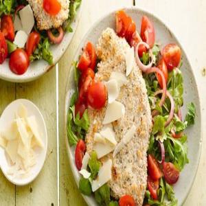 Skinny Chicken Milanese with Balsamic Arugula Salad_image