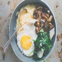 Soft Polenta with Mushrooms and Spinach image