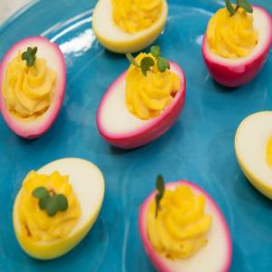 Golden and Purple Beet-Pickled Eggs image