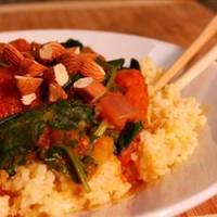 Vegan Coconut Curry with Spinach over Millet_image