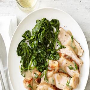 Pork Marsala With Spinach image