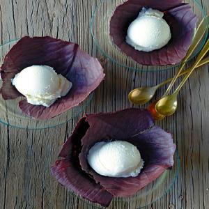 Chocolate Cabbage Leaves with Vanilla Ice Cream image