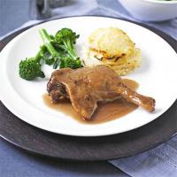 Slow-cooked duck legs in Port with celeriac gratin image