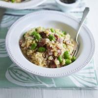 Broad bean and chorizo risotto_image