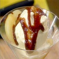 Pears with Vanilla Ice Cream and Chocolate Sauce_image