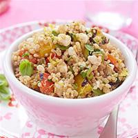 Quinoa Salad with Grilled Vegetables and Cottage Cheese image