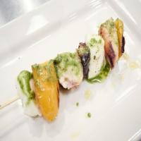 Grilled Chicken and Mozzarella Pesto Skewers image