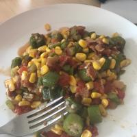 Okra, Corn and Tomatoes image