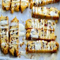 Cranberry and Almond Biscotti With White Chocolate Drizzle_image