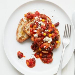 Beans & feta on sourdough toast image