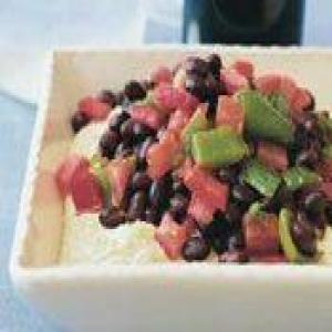 Cheddar-Cheese Grits with Spicy Black Beans_image