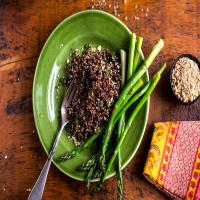 Red Quinoa Salad With Walnuts, Asparagus and Dukkah image