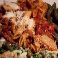 Pesto and Penne with Tomatoes and Artichoke Hearts image