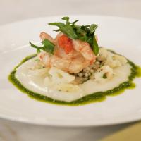 Butter-Poached Spot Prawns with Israeli Couscous image