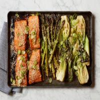 Miso Salmon With Bok Choy and Asparagus image