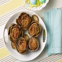 Slow-Cooker Braised Artichokes with Toasted Garlic Breadcrumbs image