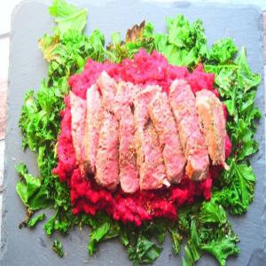 Steak With Beetroot Mash_image