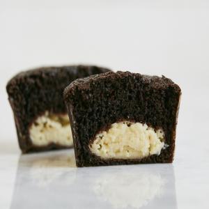 Chocolate Cupcakes With Cheesecake Centers image