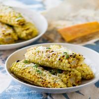 Grilled Corn with Garlic and Parmesan Cheese_image