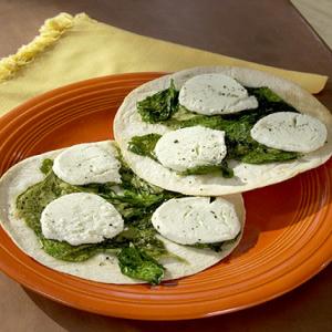 Spinach and Goat Cheese Open-Faced Quesadilla_image