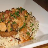 Rabbit in a White Wine, Bacon, Onion and Mushroom Sauce image