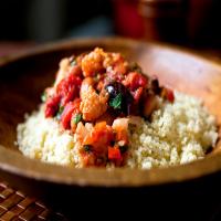 Couscous With Tomatoes, Cauliflower, Red Peppers and Olives image