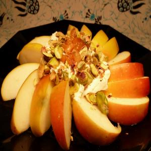 Apple Slices With Goat Cheese and Pistachios image