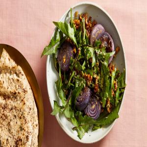 Dandelion, Red Onion, and Walnut Salad image