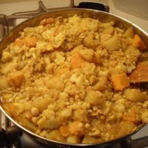 Curried Squash, Garbanzo Bean, and Potato Stew image