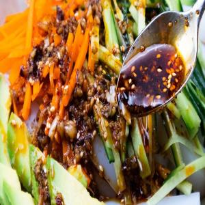 Avocado Mung Bean Jelly Noodle Salad Recipe by Tasty_image