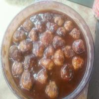 MEAT BALL HORS D'OEUVRES w/ TANGY BBQ SAUCE_image