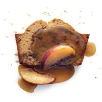 Brown Sugar-Walnut Pound Cake with Peach-Maple Sauce_image