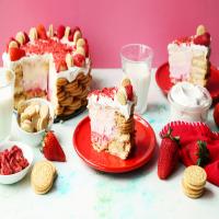 Strawberry Eclair Ice Cream Cake image
