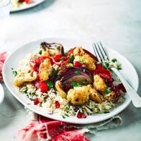 Spiced roast cauliflower with herby rice image