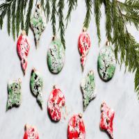 Watercolor Christmas Ornament Cookies Recipe image